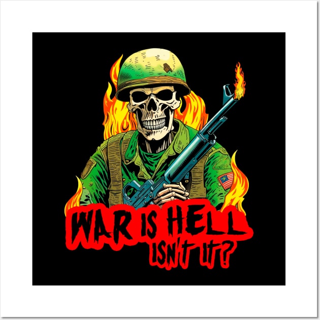 war is hell soldier skeleton design Wall Art by City HiStories